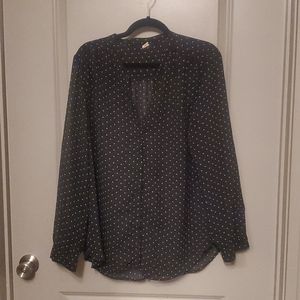 COPY - Sheer black polka dot blouse Old Navy XL